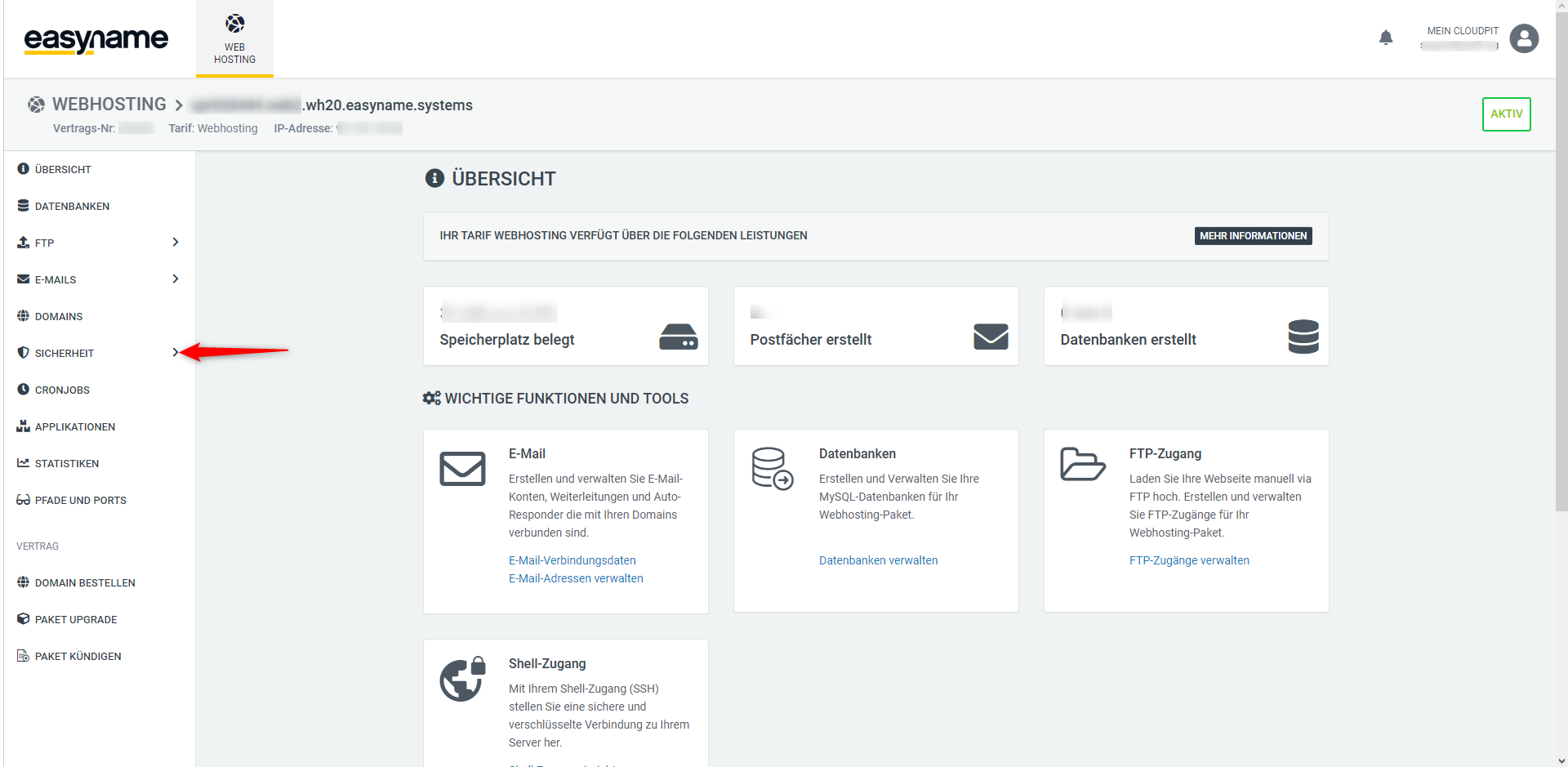 Website Firewall im CloudPit öffnen