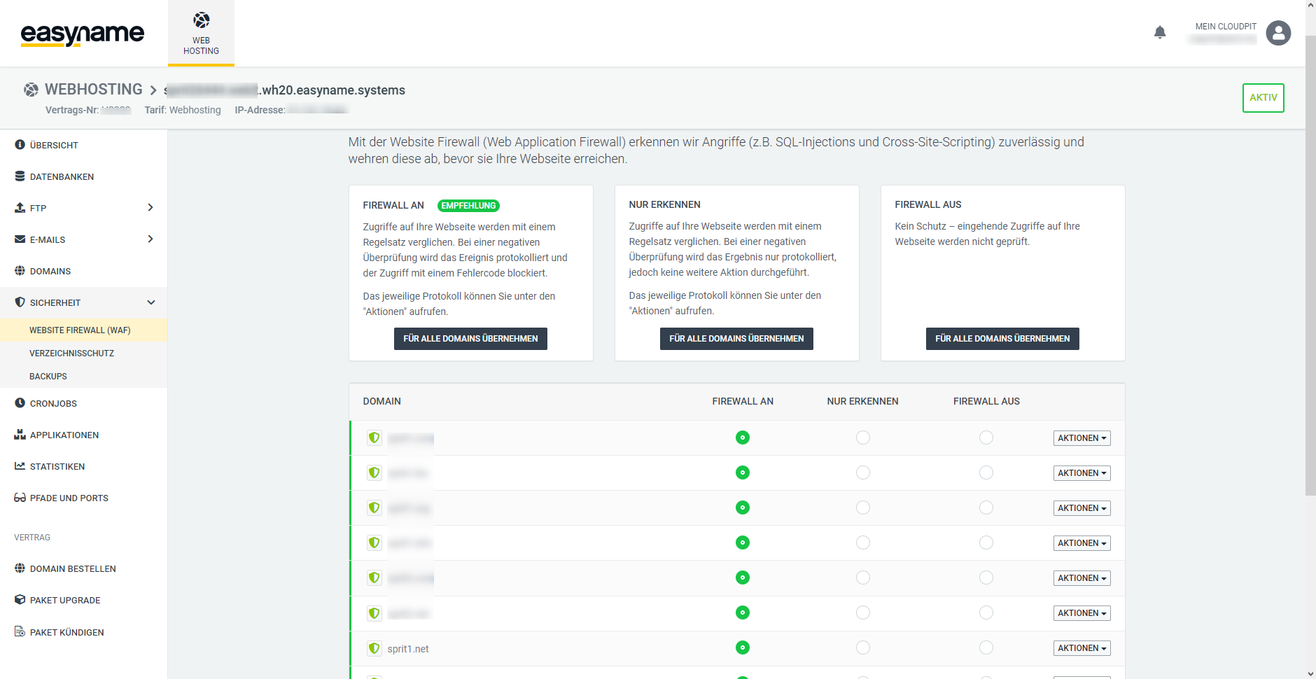 Firewall-Status im CloudPit ändern