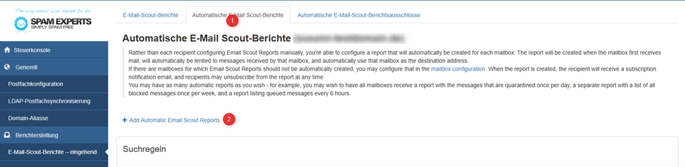 Automatische E-Mail Scout-Berichte öffnen