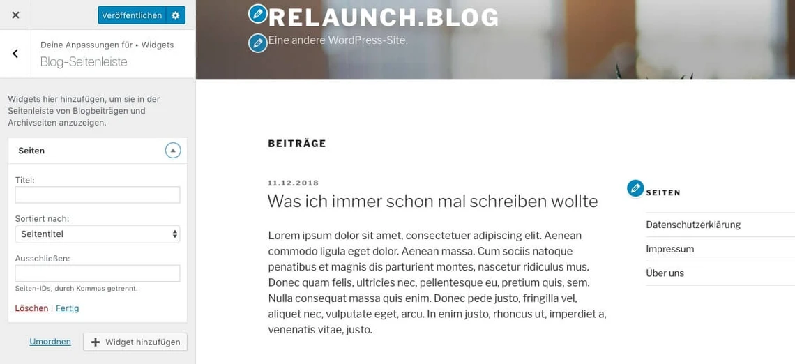 Vorschau des Widgets