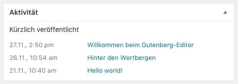 Das kleine Aktivitäten-Logbuch