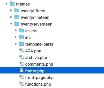 footer.php im Partent-Template Verzeichnis