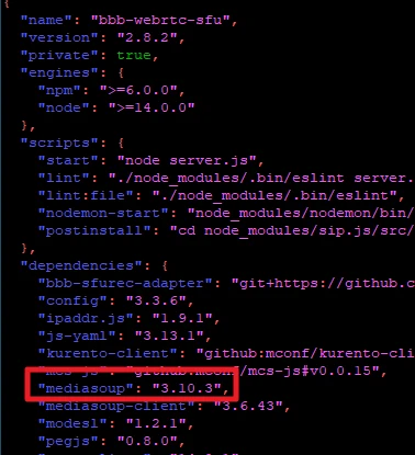 Nun löscht du noch folgende Datei: rm mod/webrtc-sfu/bbb-webrtc-sfu/package-lock.json
