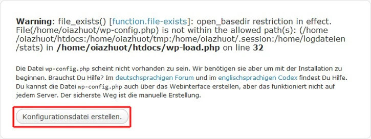 Manuelle WordPress Installation