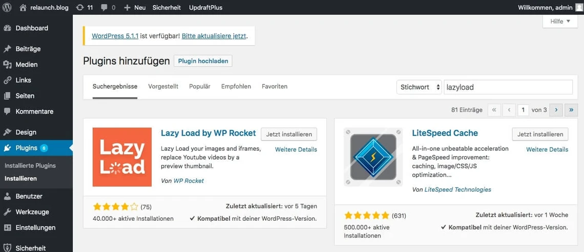 WordPress - Plugin hinzufügen