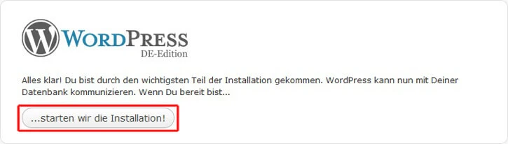Manuelle Installation starten