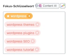 Festgesetzte Fokuskeywords