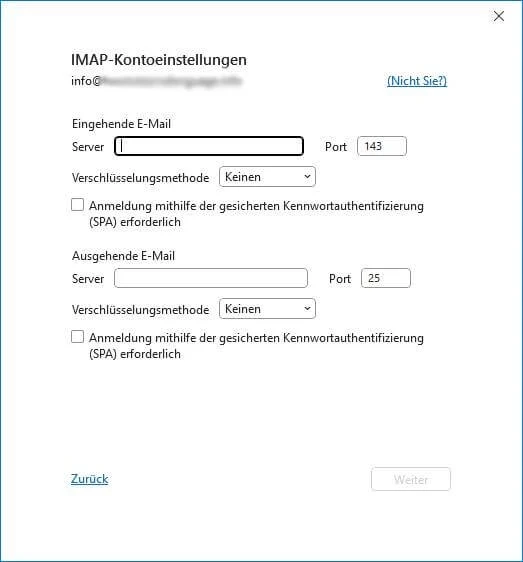 Outlook Daten eingeben