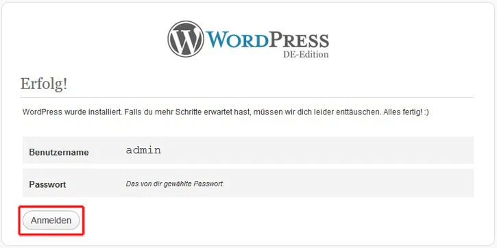 Installation WordPress