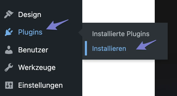 Plugins installieren im WordPress-Backend
