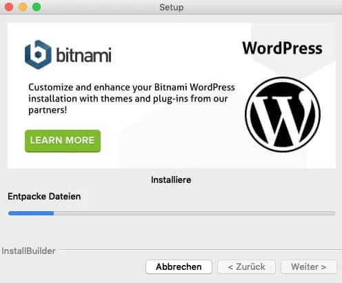 Installationsprozess von Bitnami
