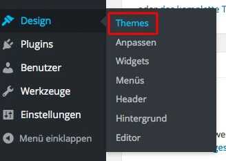Screenshot WordPress Backend