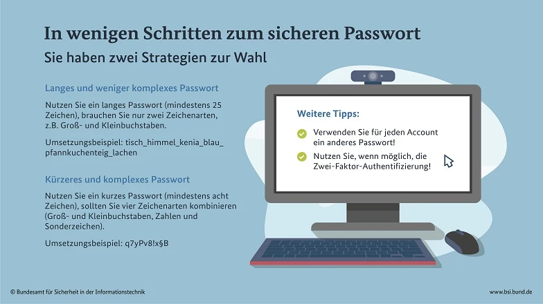 Strategien für ein sicheres Passwort vom BSI
